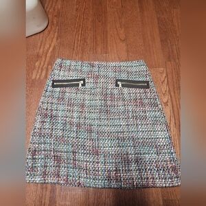 LOFT Black and White Mini Pencil Skirt